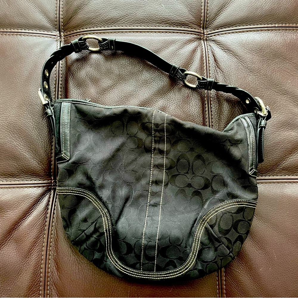 Coach logo “C” fabric shoulder bag